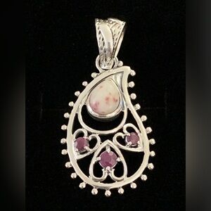 Artisan Collection of India Rosalinda And Ruby Sterling Silver Pendant